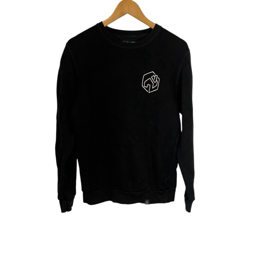 Women’s Local Laundry Black Crewneck Sweatshirt Graphic Print Long Sleeve Small